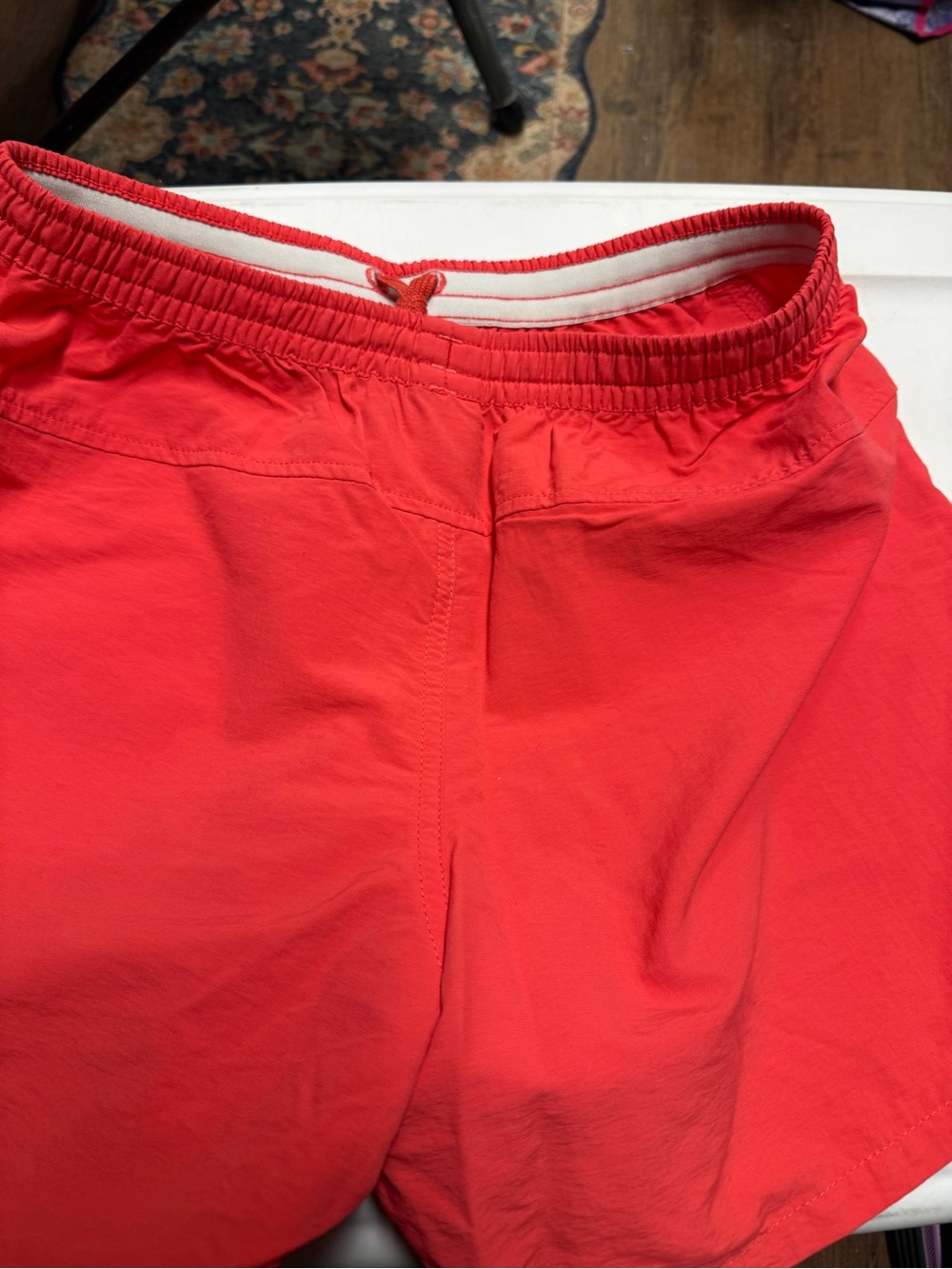 Patagonia Coral-Red Swim Shorts with Logo Patch - Picture 6 of 7